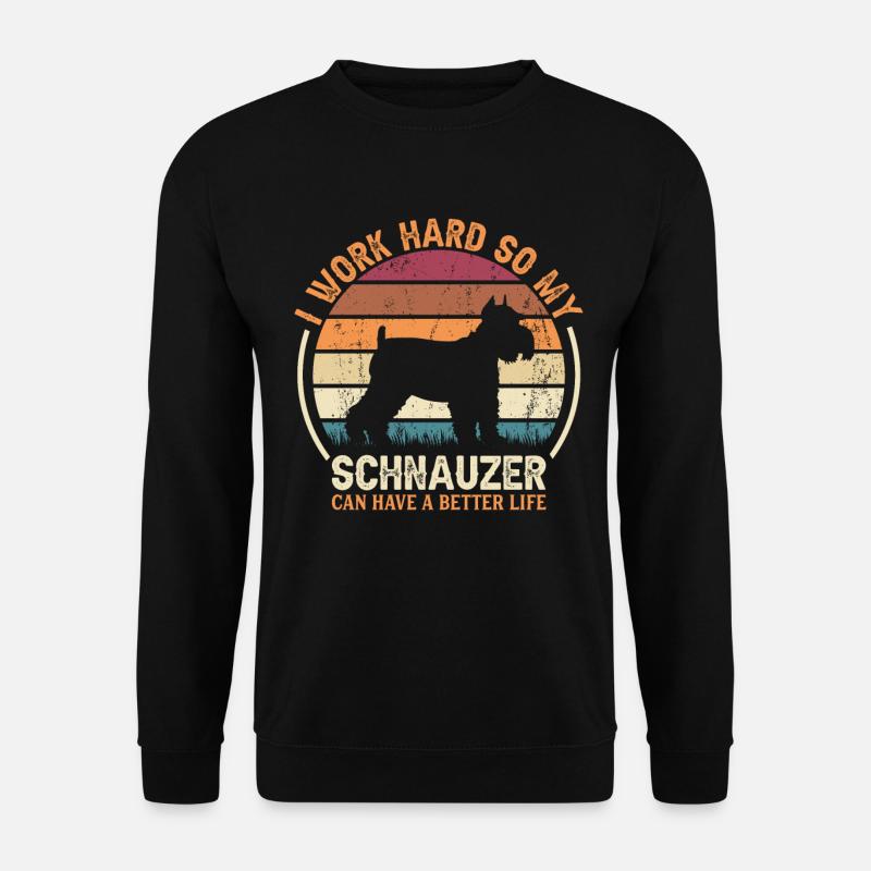 Hart Arbeiten - Retro Schnauzer - Unisex Pullover - Schwarz