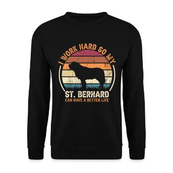 Travailler dur - Retro St. Bernard - Sweat-shirt Unisexe - noir - Devant - Alina (178cm) & Michal (187cm)