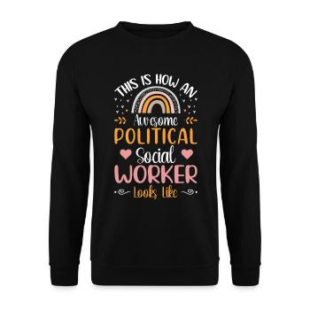 À quoi ressemble un travailleur social politique - Sweat-shirt Unisexe - noir - Devant - Alina (178cm) & Michal (187cm)