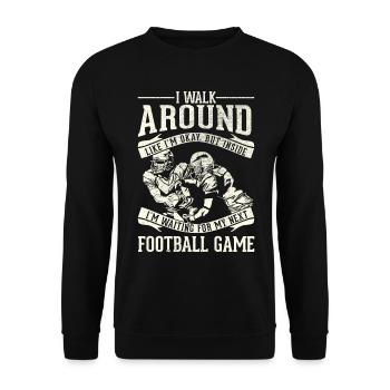 Ich Gehe In Ordnung Herum - Fußball - Unisex Pullover - Schwarz - Vorne - Alina (178cm) & Michal (187cm)