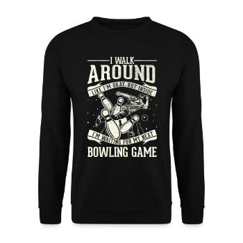 I'm going okay - bowling - Unisex Sweatshirt - black - Front - Alina (178cm) & Michal (187cm)