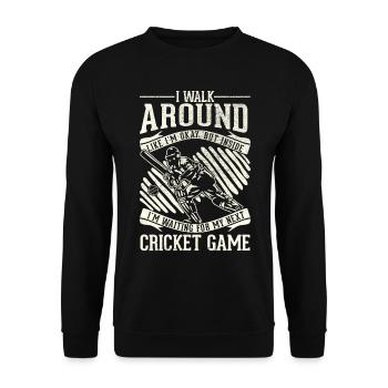 Ich Gehe Gut Herum - Cricket - Unisex Pullover - Schwarz - Vorne - Alina (178cm) & Michal (187cm)