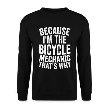 Craft - Because I am the bicycle mechanic - Unisex Sweatshirt - black - Front - Alina (178cm) & Michal (187cm)