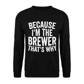 Craft - Because I am the brewer - Unisex Sweatshirt - black - Front - Alina (178cm) & Michal (187cm)