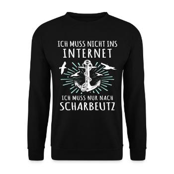 Scharbeutz Ostsee Scharbeutzer - Unisex Pullover - Schwarz - Vorne - Alina (178cm) & Michal (187cm)