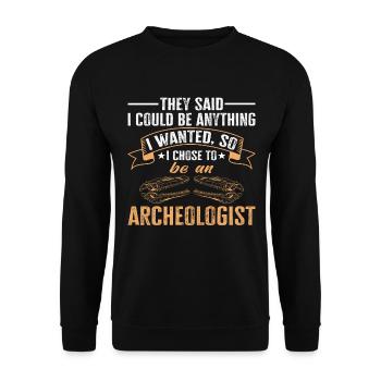 Archaeology Job Profession Work Archaeologist - Unisex Sweatshirt - black - Front - Alina (178cm) & Michal (187cm)