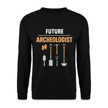 Future Archeologist Archaeology Job Profession - Unisex Pullover - Schwarz - Vorne - Alina (178cm) & Michal (187cm)