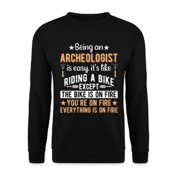 Archaeology Job Profession Work Archaeologist - Unisex Sweatshirt - black - Front - Alina (178cm) & Michal (187cm)