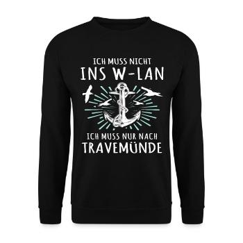 Urlaub Travemünde Ostsee - Unisex Pullover - Schwarz - Vorne - Alina (178cm) & Michal (187cm)