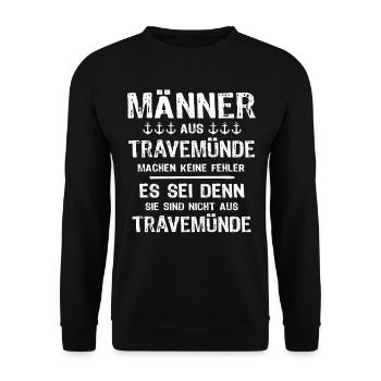 Urlaub Travemünde Ostsee - Unisex Pullover - Schwarz - Vorne - Alina (178cm) & Michal (187cm)