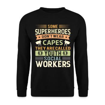 Certains super-héros ne portent pas de capes - Sweat-shirt Unisexe - noir - Devant - Alina (178cm) & Michal (187cm)