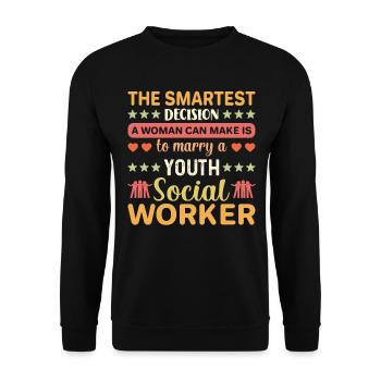 The Smartest Decision A Woman Can Make - Unisex Sweatshirt - black - Front - Alina (178cm) & Michal (187cm)