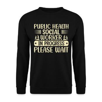 Public Health Social Worker In Progress - Unisex Sweatshirt - black - Front - Alina (178cm) & Michal (187cm)