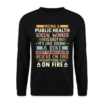 Being A Public Health Worker Is Easy - Unisex Sweatshirt - black - Front - Alina (178cm) & Michal (187cm)