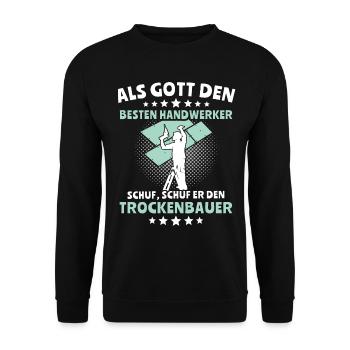Trockenbauer Trockenbau Trockenbaumonteur - Unisex Pullover - Schwarz - Vorne - Alina (178cm) & Michal (187cm)