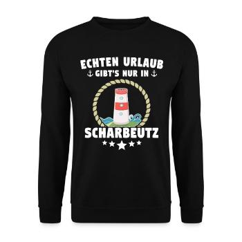 Scharbeutz Ostsee Scharbeutzer Urlaub - Unisex Pullover - Schwarz - Vorne - Alina (178cm) & Michal (187cm)