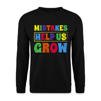Mistakes Help Us Grow Inspire Encouragement - Unisex Sweatshirt - black - Front - Alina (178cm) & Michal (187cm)