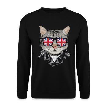 Cats Great Britain Flag Lunettes de soleil - Sweat-shirt Unisexe - noir - Devant - Alina (178cm) & Michal (187cm)