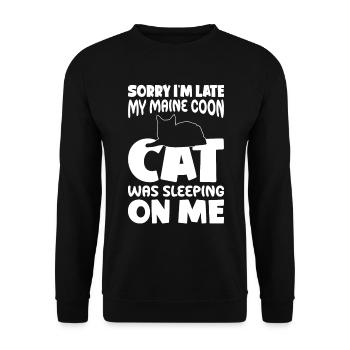 Désolé, je suis trop tard - Maine Coon Cat - Sweat-shirt Unisexe - noir - Devant - Alina (178cm) & Michal (187cm)