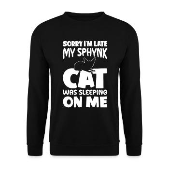 Désolé je suis trop tard - Sphynx Cat - Sweat-shirt Unisexe - noir - Devant - Alina (178cm) & Michal (187cm)