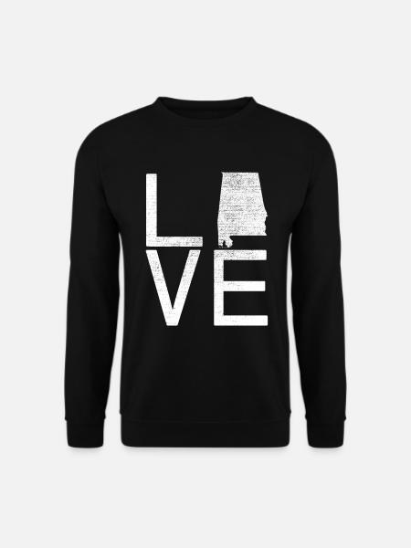 USA State - Love Map Alabama - Unisex Sweatshirt - black
