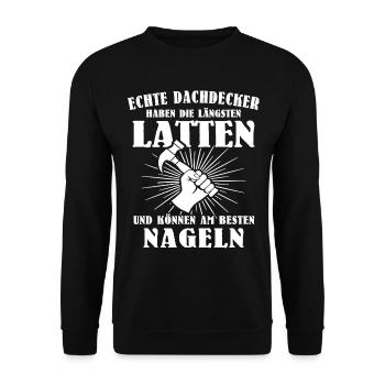 Dachdecker - Unisex Pullover - Schwarz - Vorne - Alina (178cm) & Michal (187cm)