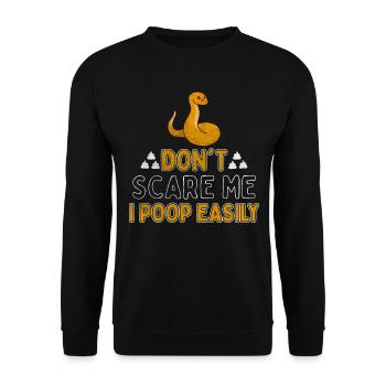 Don't Scare Me I Poop Easily Python Reptile - Unisex Pullover - Schwarz - Vorne - Alina (178cm) & Michal (187cm)