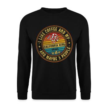 Coffee And My California King Snake And 3 People - Unisex Pullover - Schwarz - Vorne - Alina (178cm) & Michal (187cm)