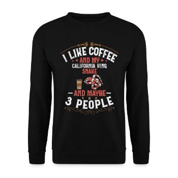 Coffee And My California King Snake And 3 People - Unisex Pullover - Schwarz - Vorne - Alina (178cm) & Michal (187cm)