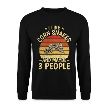 Corn Snakes And Maybe 3 People - Unisex Pullover - Schwarz - Vorne - Alina (178cm) & Michal (187cm)