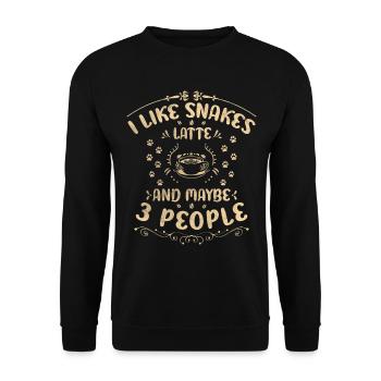 I Like Coffee And My Rat Snake And Maybe 3 People - Unisex Pullover - Schwarz - Vorne - Alina (178cm) & Michal (187cm)