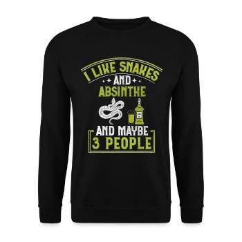 I Like Snakes And Absinthe And Maybe 3 People - Unisex Pullover - Schwarz - Vorne - Alina (178cm) & Michal (187cm)