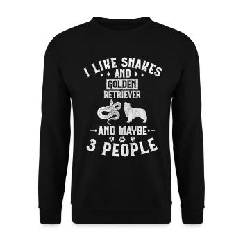 Snakes And Golden Retriever And Maybe 3 People - Unisex Sweatshirt - black - Front - Alina (178cm) & Michal (187cm)
