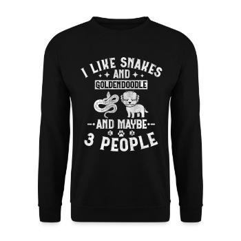 Snakes And Goldendoodle And Maybe 3 People Puppy - Unisex Pullover - Schwarz - Vorne - Alina (178cm) & Michal (187cm)