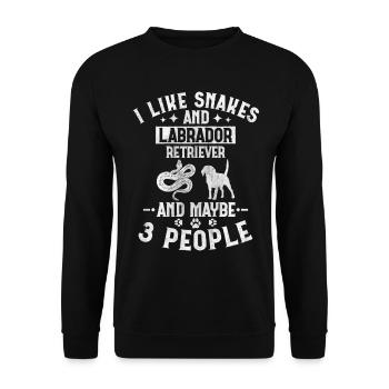Snakes And Labrador Retriever And Maybe 3 People - Unisex Pullover - Schwarz - Vorne - Alina (178cm) & Michal (187cm)
