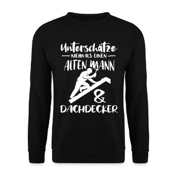 Dachdecker Dachdecken Dach Decken - Unisex Pullover - Schwarz - Vorne - Alina (178cm) & Michal (187cm)