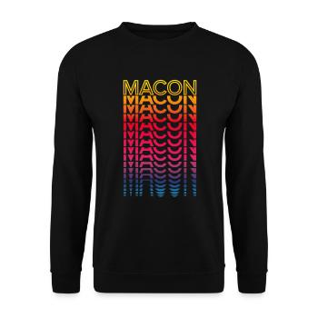 Retro Nostalgic USA City - Rainbow Macon - Sweat-shirt Unisexe - noir - Devant - Alina (178cm) & Michal (187cm)