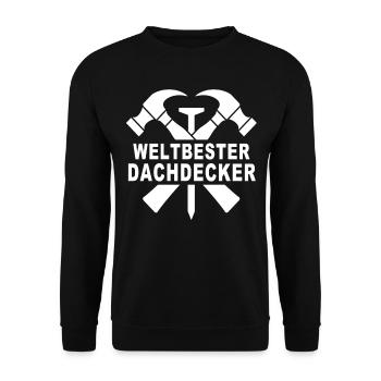Dachdecker Dachspengler Dachklempner Dachdecken - Unisex Pullover - Schwarz - Vorne - Alina (178cm) & Michal (187cm)