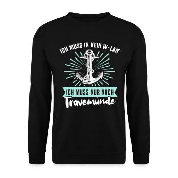 Urlaub Travemünde Ostsee - Unisex Pullover - Schwarz - Vorne - Alina (178cm) & Michal (187cm)