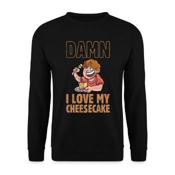 I Love My Cheesecake Dessert Food lover Baker - Unisex Pullover - Schwarz - Vorne - Alina (178cm) & Michal (187cm)