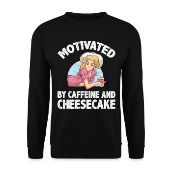 Motivated By Caffeine And Cheesecake Coffee Baker - Unisex Sweatshirt - black - Front - Alina (178cm) & Michal (187cm)