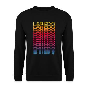 Retro Nostalgic USA City - Rainbow Laredo - Unisex Sweatshirt - black - Front - Alina (178cm) & Michal (187cm)