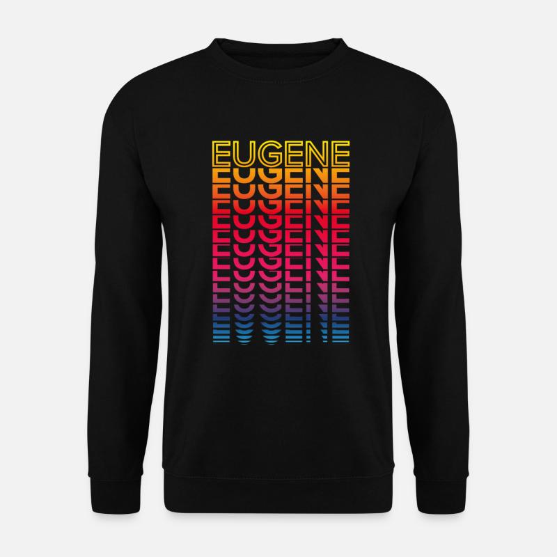 Retro Nostalgic USA City - Rainbow Eugene - Unisex Sweatshirt - black