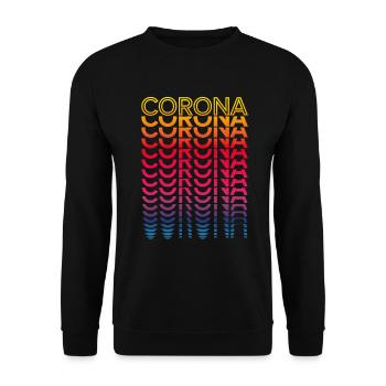 Retro Nostalgic USA City - Rainbow Corona - Unisex Sweatshirt - black - Front - Alina (178cm) & Michal (187cm)