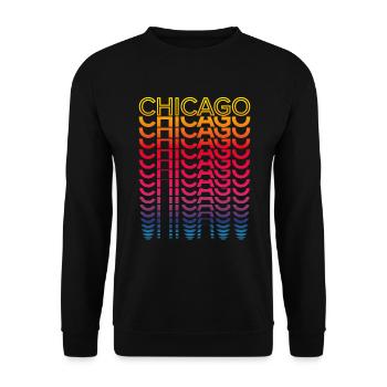 Retro Nostalgic USA City - Rainbow Chicago - Sweat-shirt Unisexe - noir - Devant - Alina (178cm) & Michal (187cm)