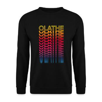 Retro Nostalgic USA City - Rainbow Olathe - Unisex Sweatshirt - black - Front - Alina (178cm) & Michal (187cm)