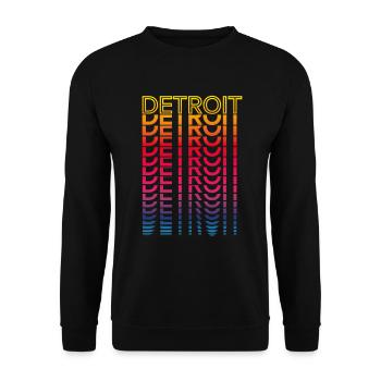 Retro Nostalgic USA City - Rainbow Detroit - Sweat-shirt Unisexe - noir - Devant - Alina (178cm) & Michal (187cm)