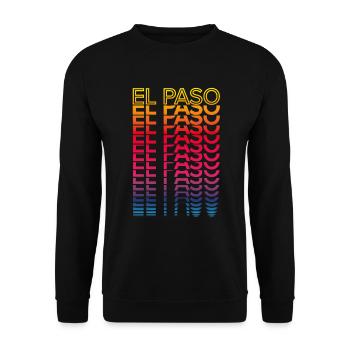 Retro Nostalgic USA City - Rainbow El Paso - Unisex Sweatshirt - black - Front - Alina (178cm) & Michal (187cm)