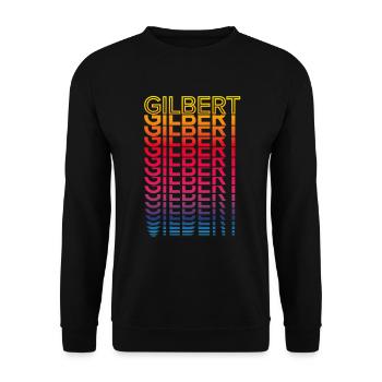 Retro Nostalgisch USA Stadt - Regenbogen Gilbert - Unisex Pullover - Schwarz - Vorne - Alina (178cm) & Michal (187cm)