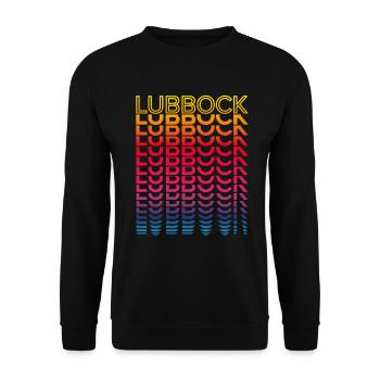 Retro Nostalgic USA City - Rainbow Lubbock - Unisex Sweatshirt - black - Front - Alina (178cm) & Michal (187cm)